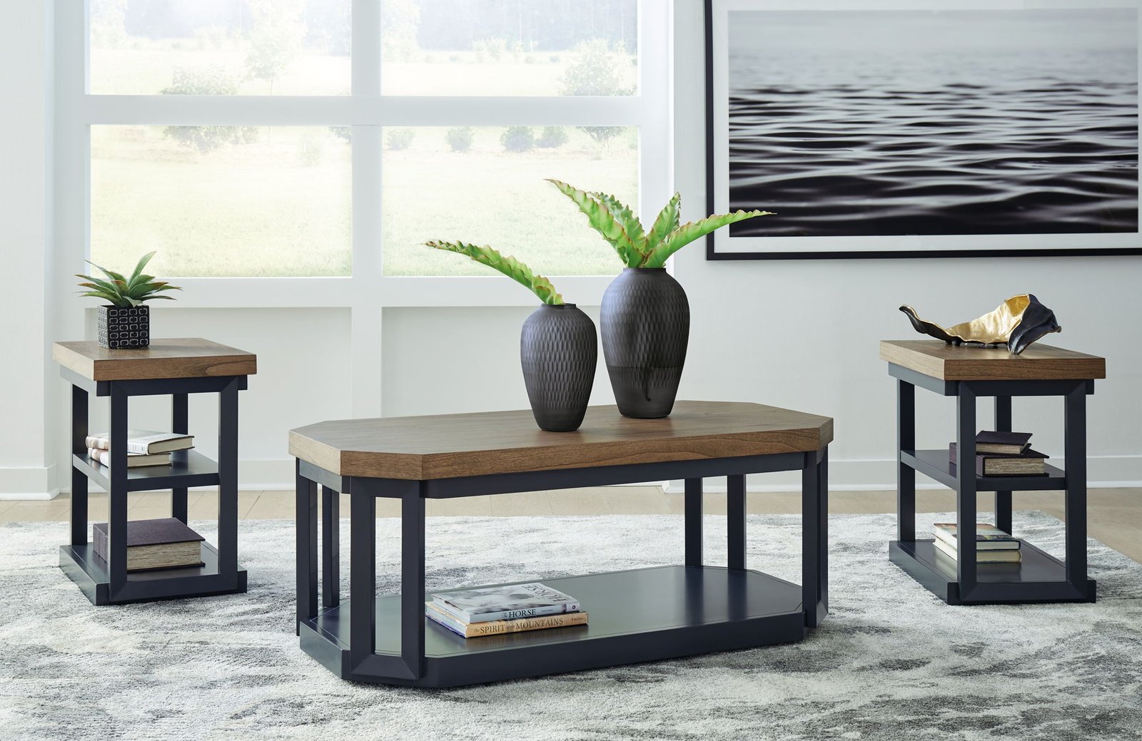 Landocken - Occasional Table Set (Set of 3) - Brown / Blue - Image 4