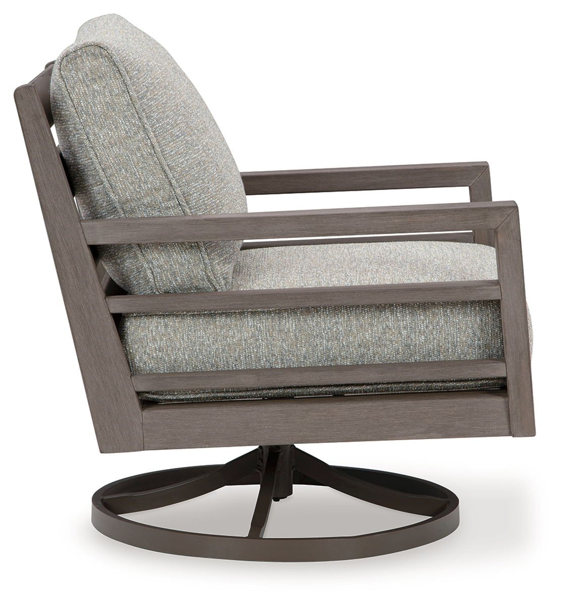 Hillside Barn - Swivel Lounge W/ Cushion - Gray / Brown - Image 3