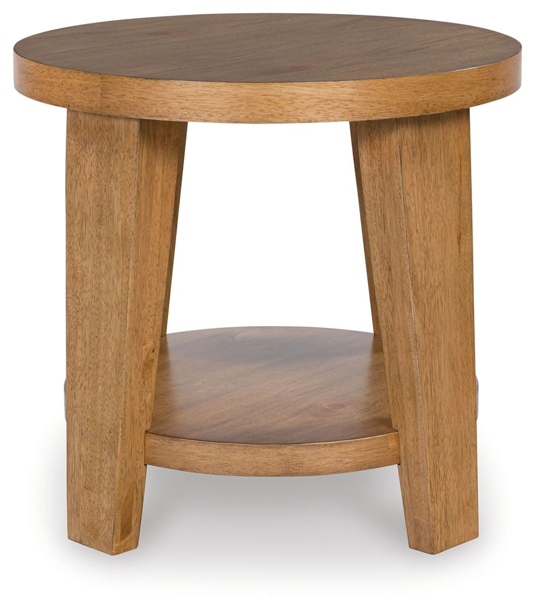 Kristiland - Round End Table - Light Brown - Image 2