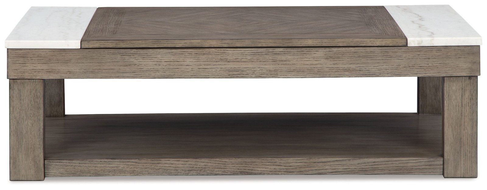 Loyaska - Lift Top Cocktail Table - Grayish Brown / White - Image 3