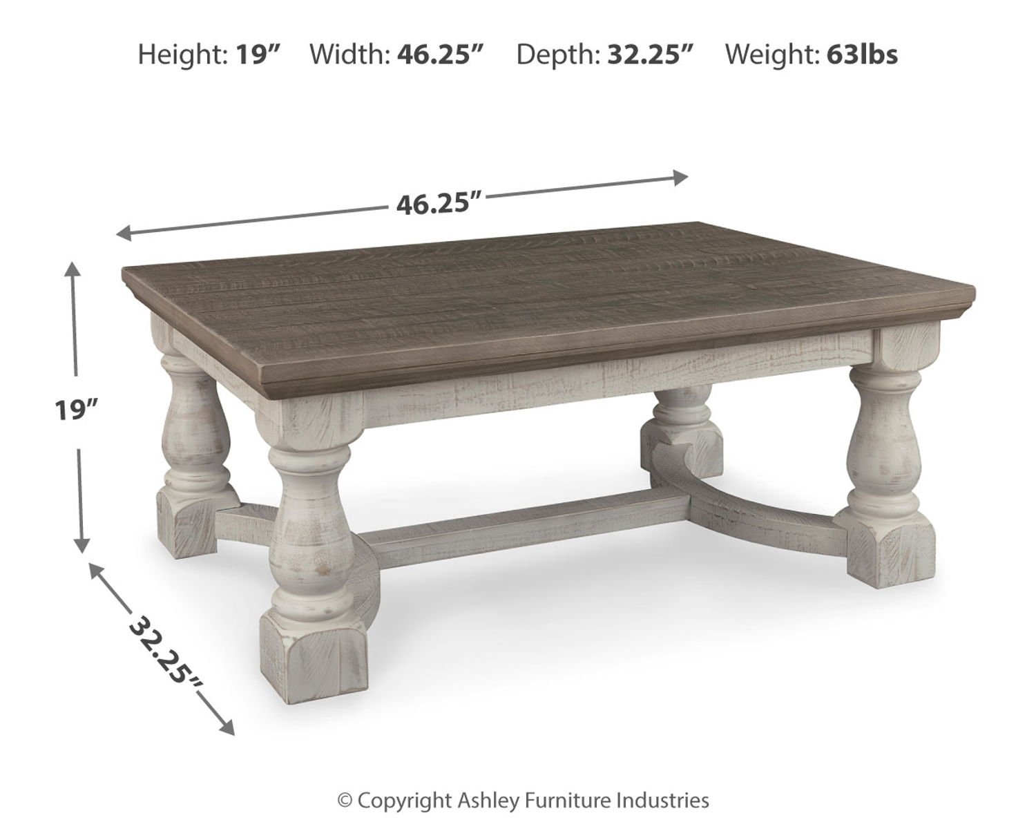Havalance - Rectangular Cocktail Table - Gray / White - Image 4