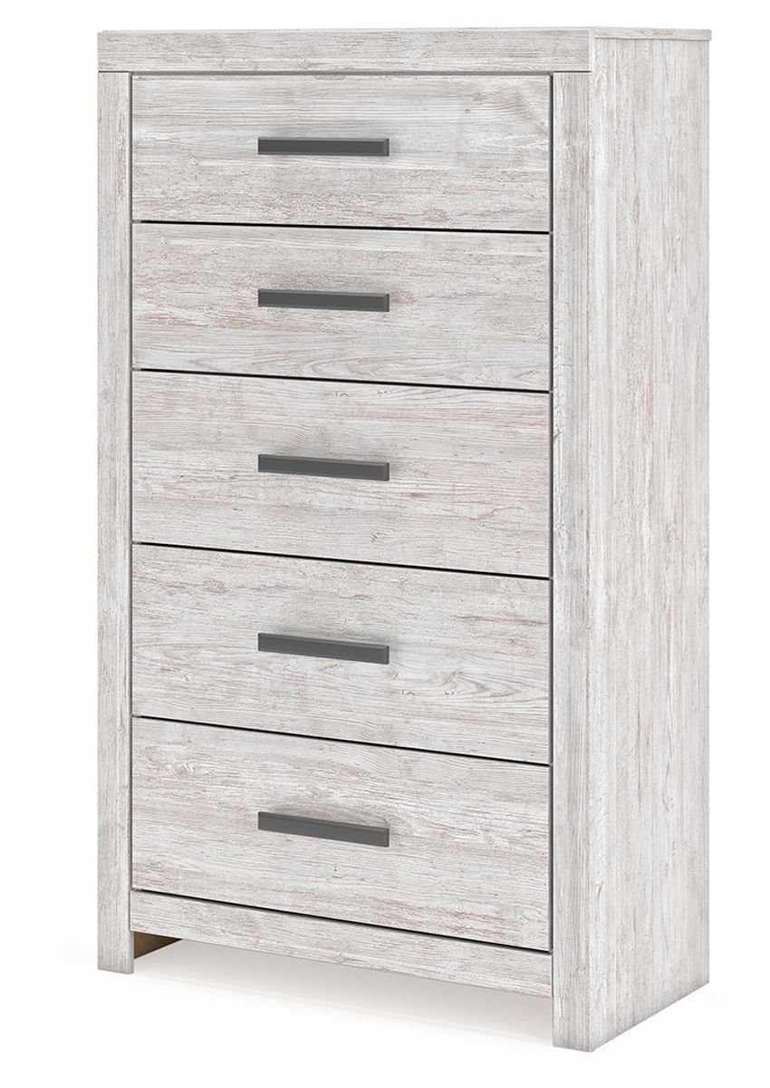 Cayboni - Five Drawer Chest - Whitewash - Image 4