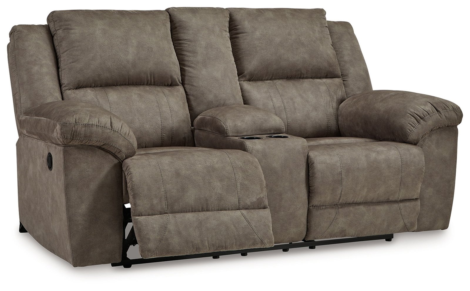 Laresview - Dbl Reclining Loveseat with Console - Fossil - Image 4