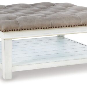 Kanwyn - Uph Ottoman Cocktail Table - Whitewash