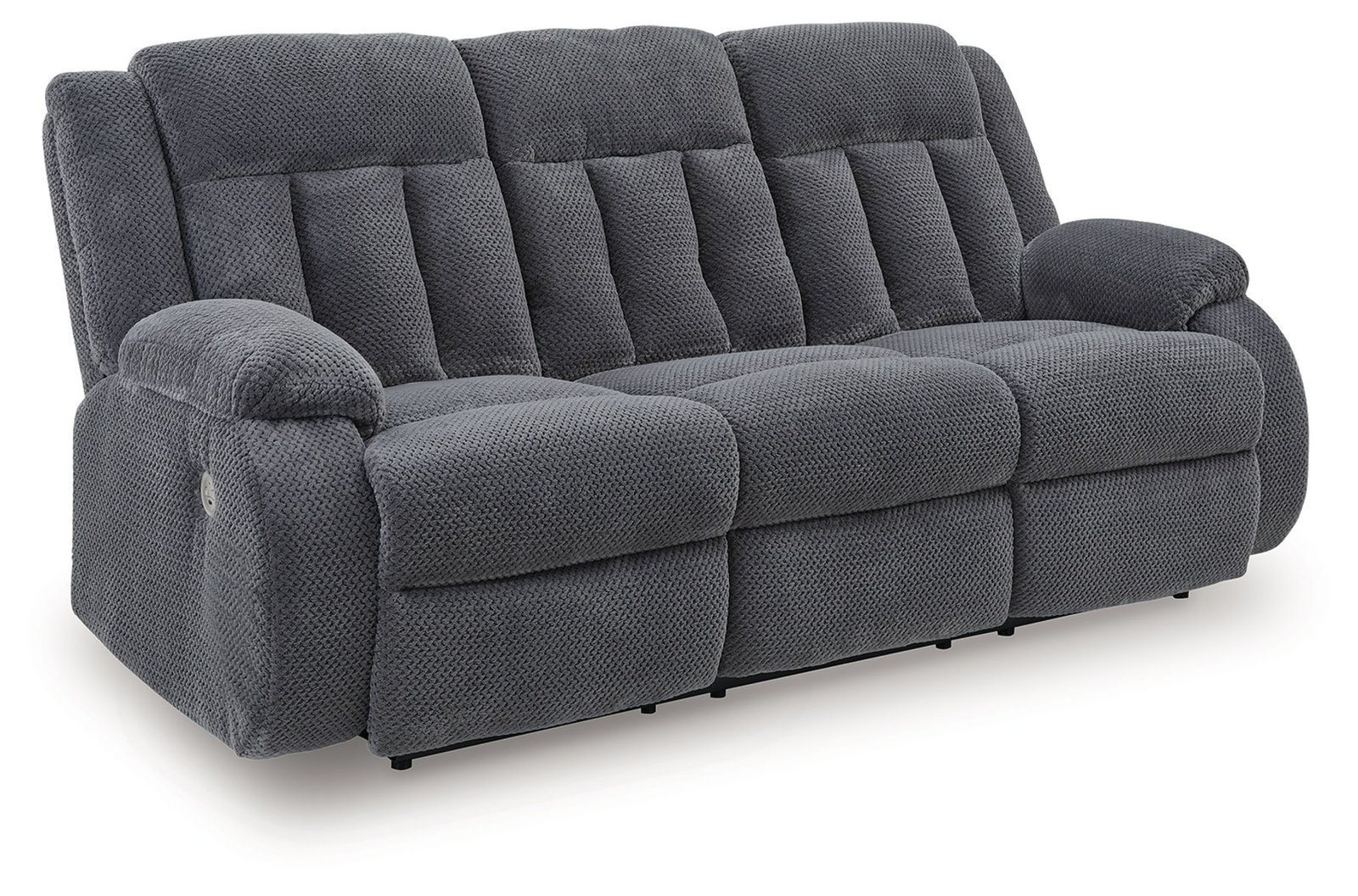 Observation - Reclining Power Sofa With Drop Down Table - Steel