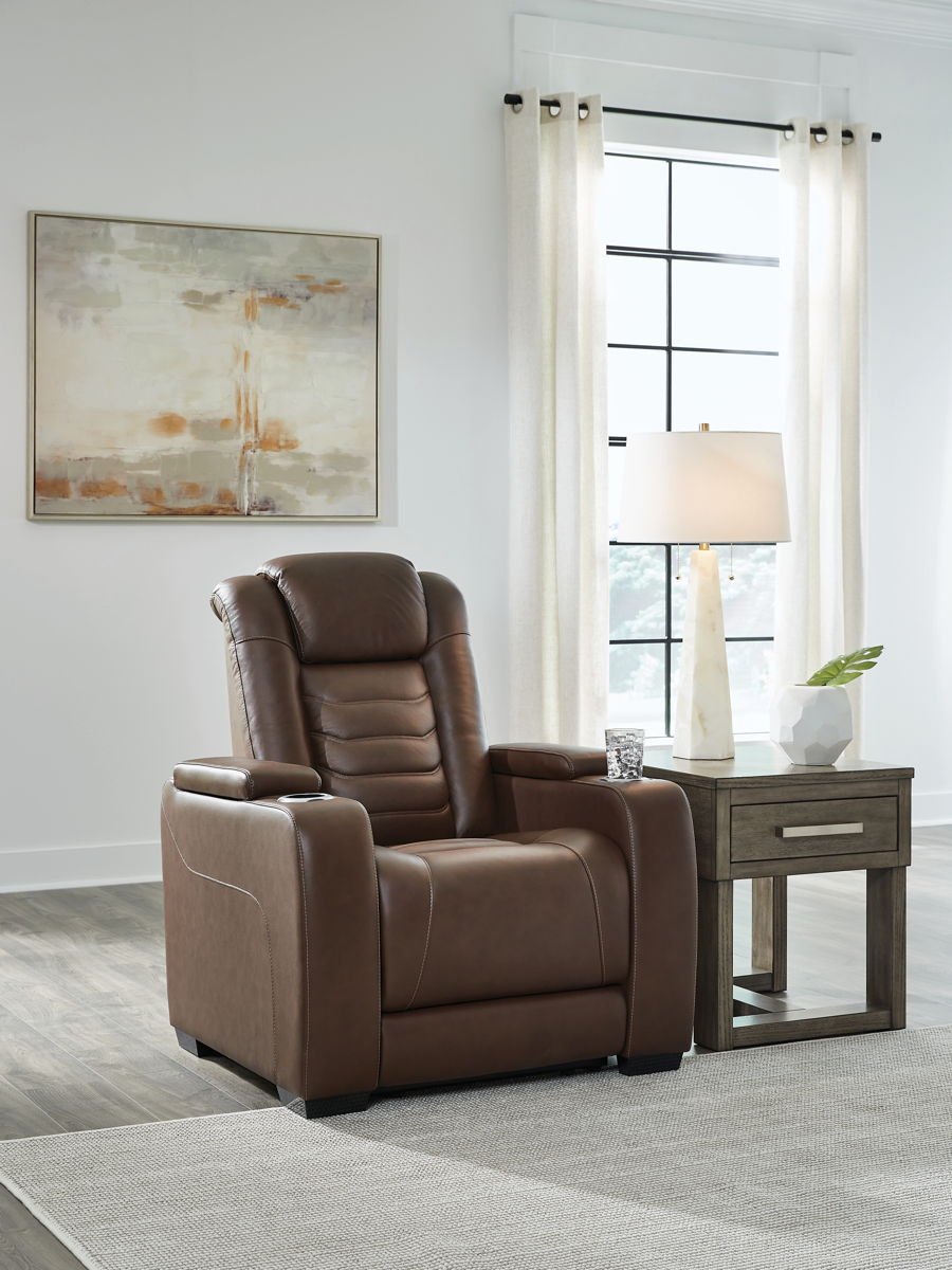High Impact - Power Recliner / Adj Headrest - Tobacco - Image 3