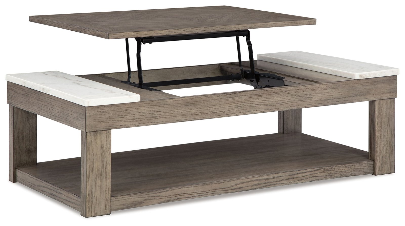 Loyaska - Lift Top Cocktail Table - Grayish Brown / White - Image 2