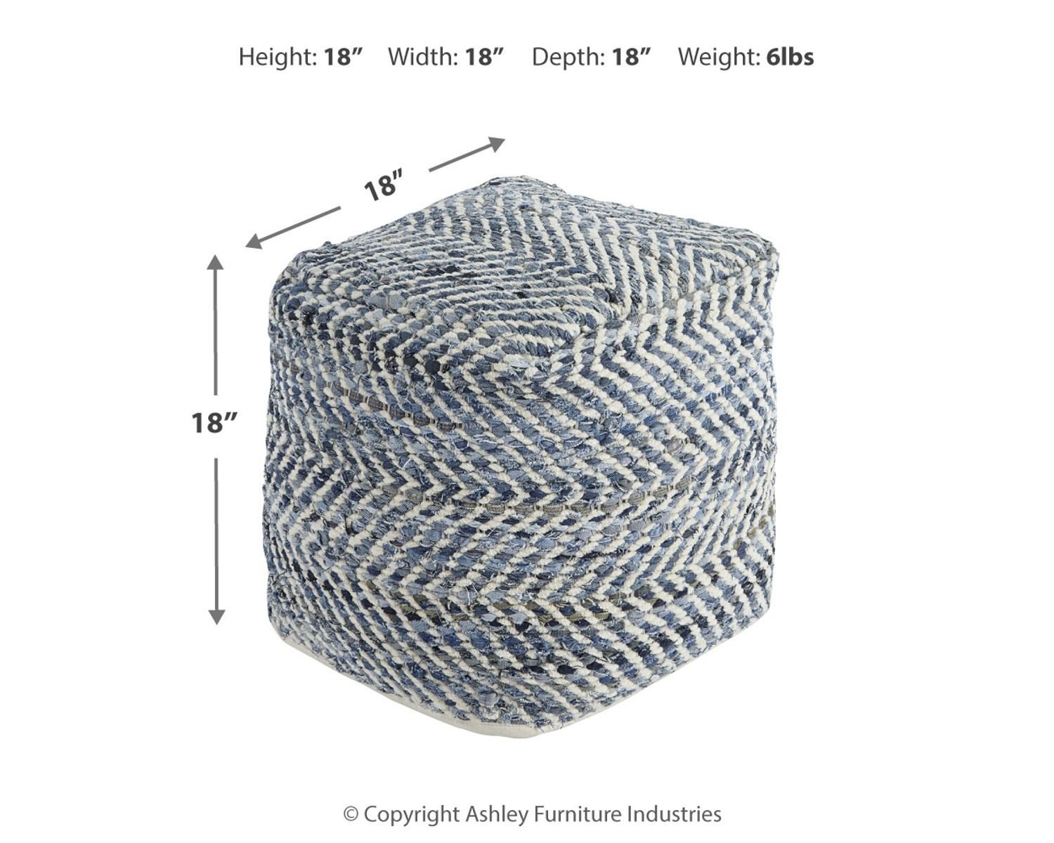 Chevron - Pouf - Blue - Image 3