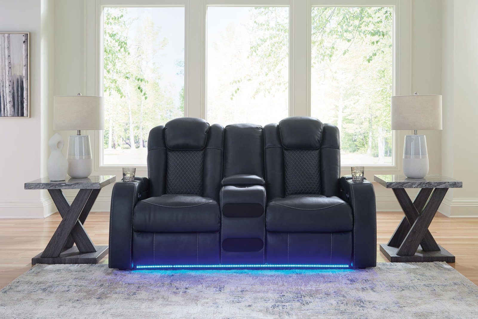 Fyne-dyme - Power Reclining Loveseat With Console/Adj Hdrst - Image 4