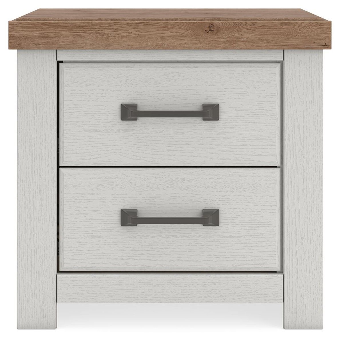 Savonport - Two Drawer Night Stand - White / Brown - Image 4