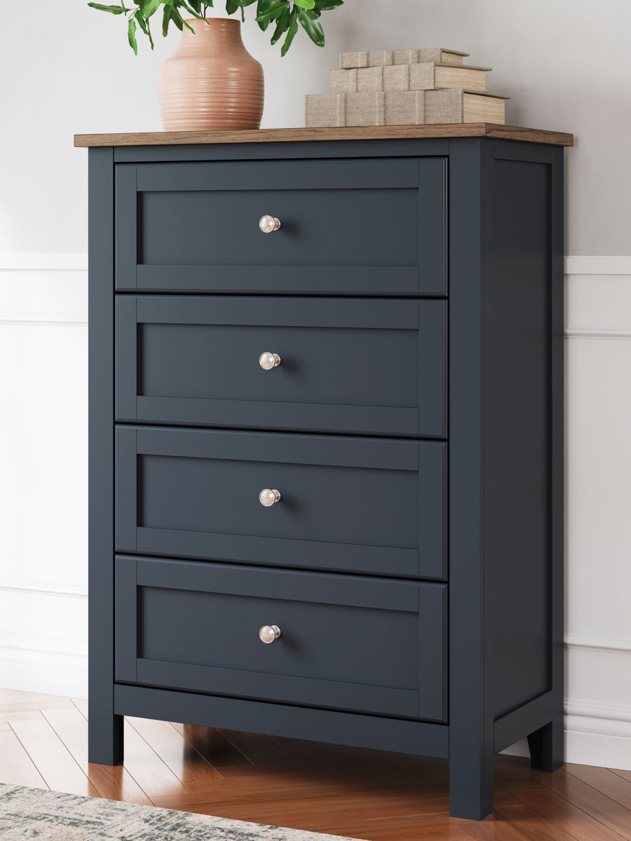Landocken - Four Drawer Chest - Brown / Blue - Image 3