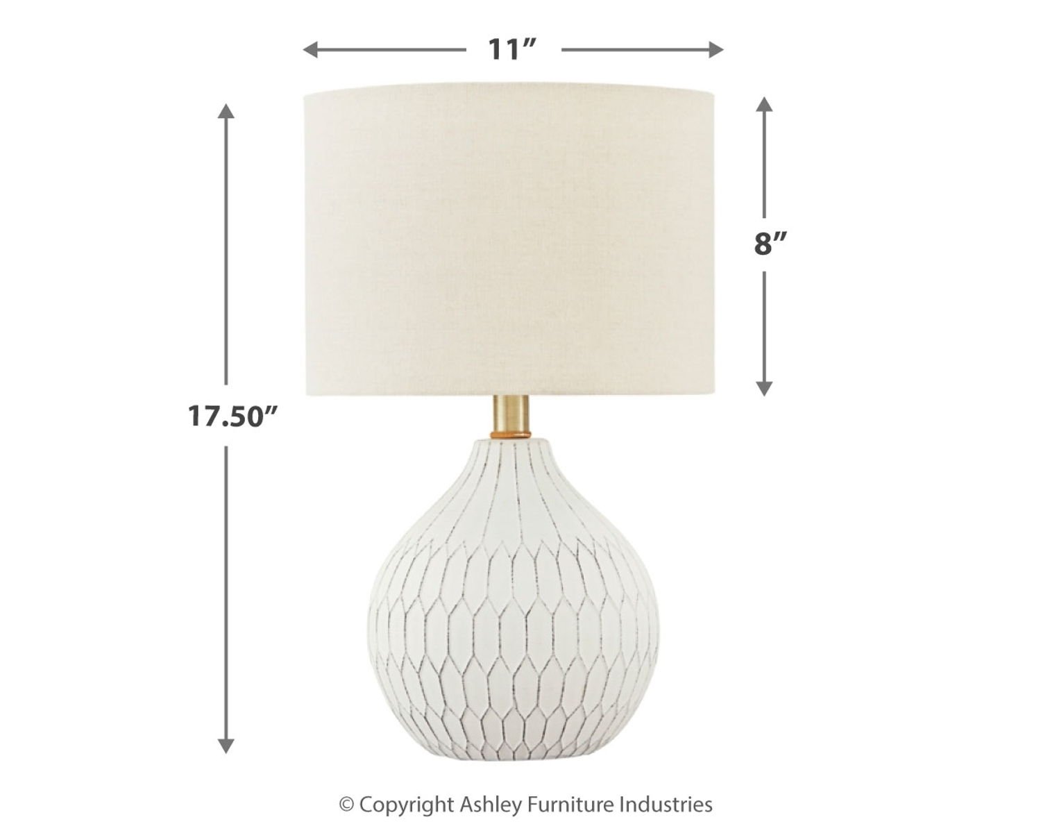 Wardmont - Ceramic Table Lamp - White - Image 4