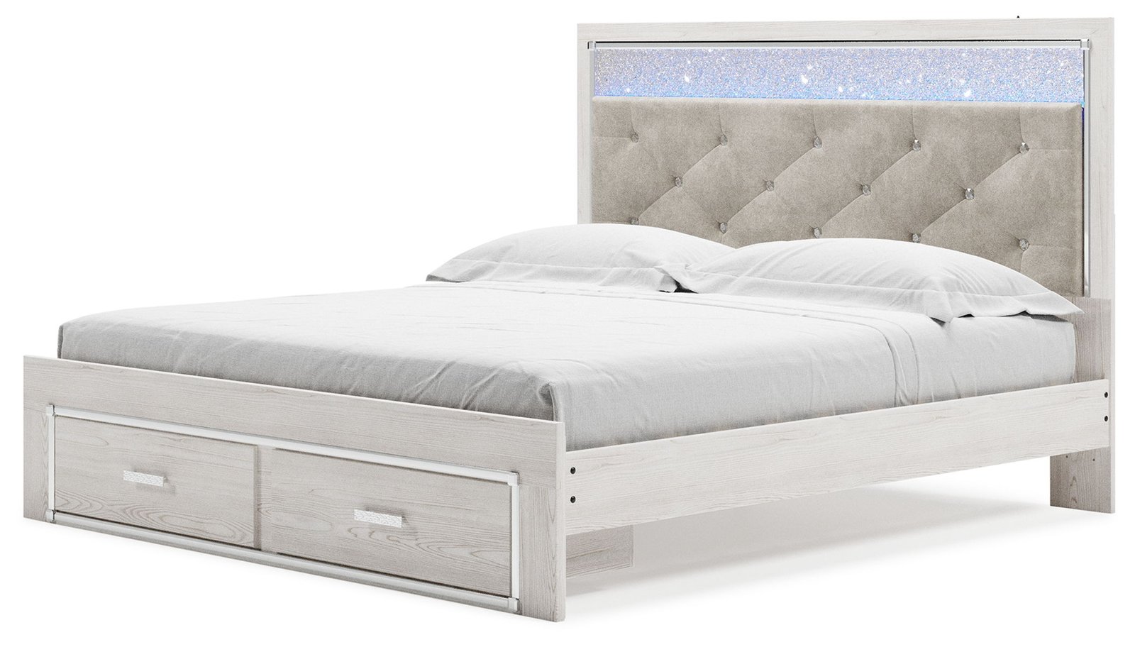 Altyra - King Upholstered Storage Bed - White - Image 4