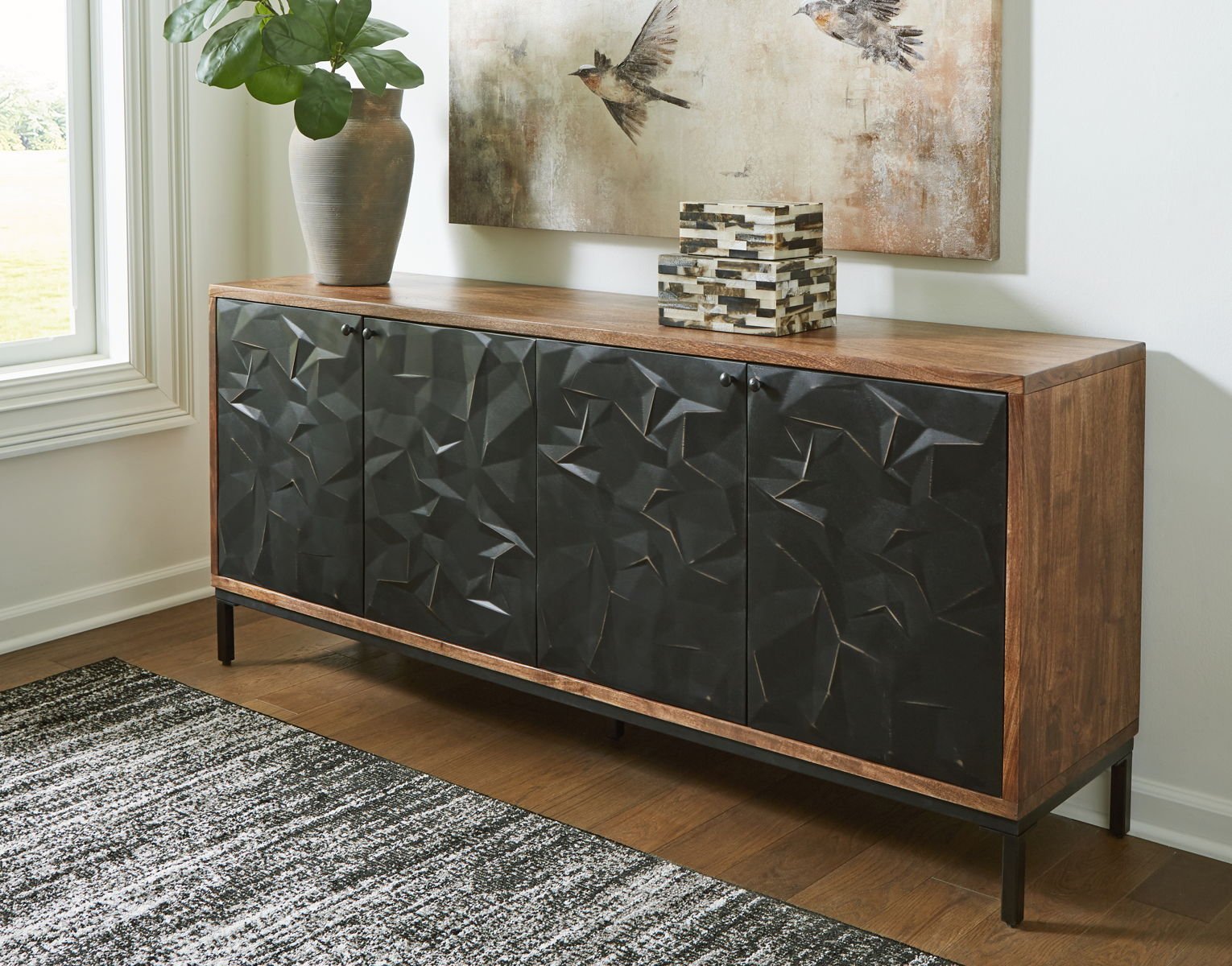 Dorannby - Accent Cabinet - Black / Brown - Image 2
