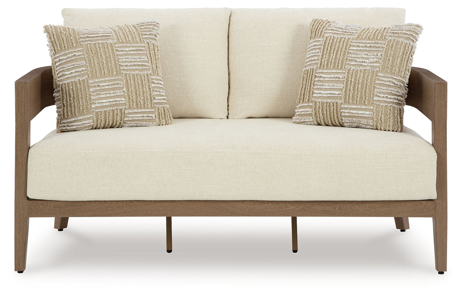 Serene Bay - Loveseat With Cushion - Dark Brown / White - Image 3