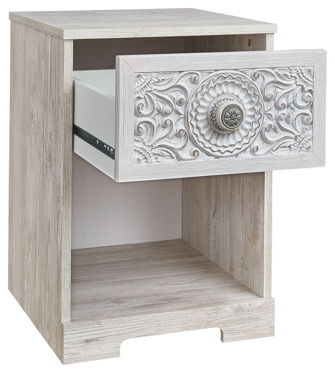 Paxberry - One Drawer Night Stand - Whitewash - Image 3