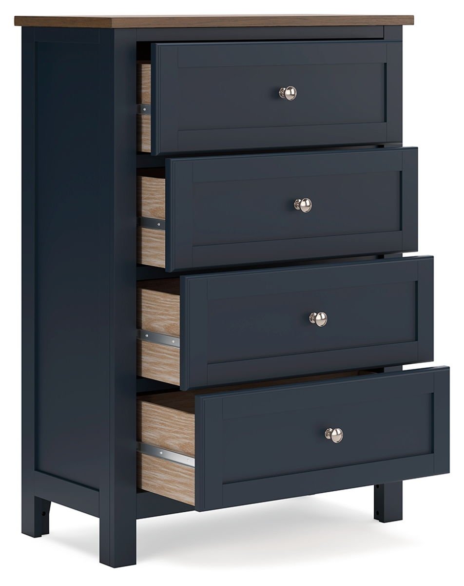 Landocken - Four Drawer Chest - Brown / Blue - Image 2
