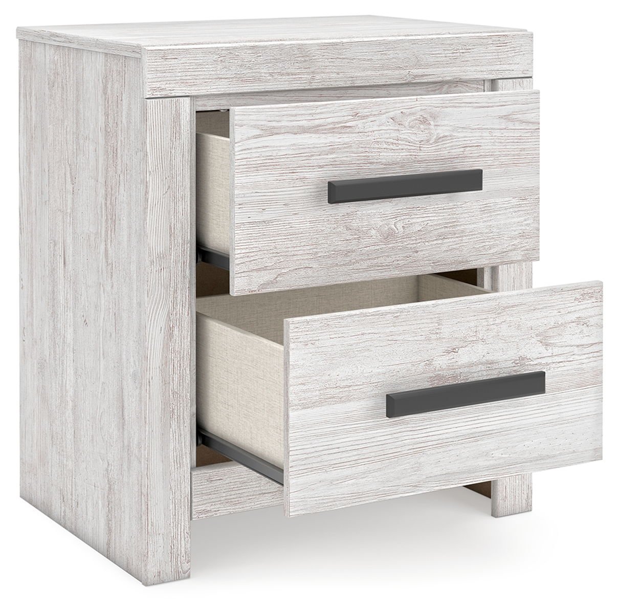 Cayboni - Two Drawer Night Stand - Whitewash - Image 3