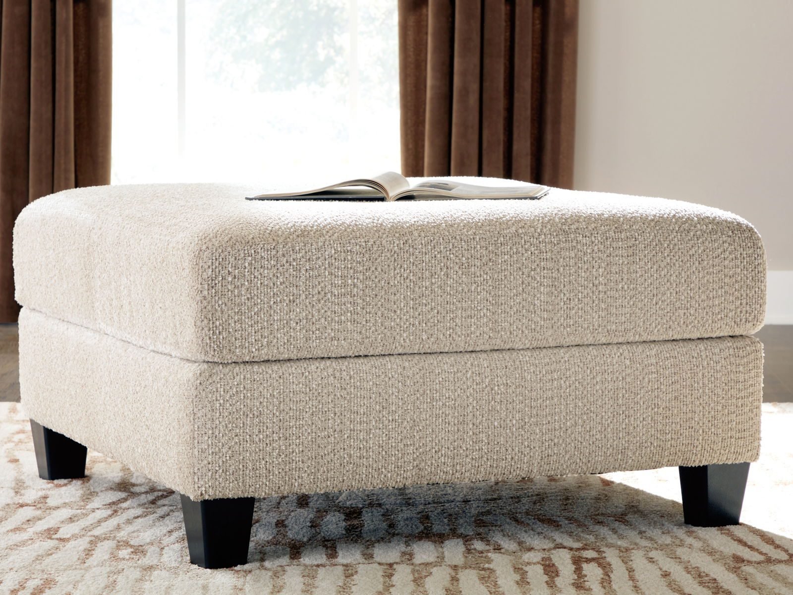 Steelwater Retreat - Oversized Accent Ottoman - Latte - Image 3
