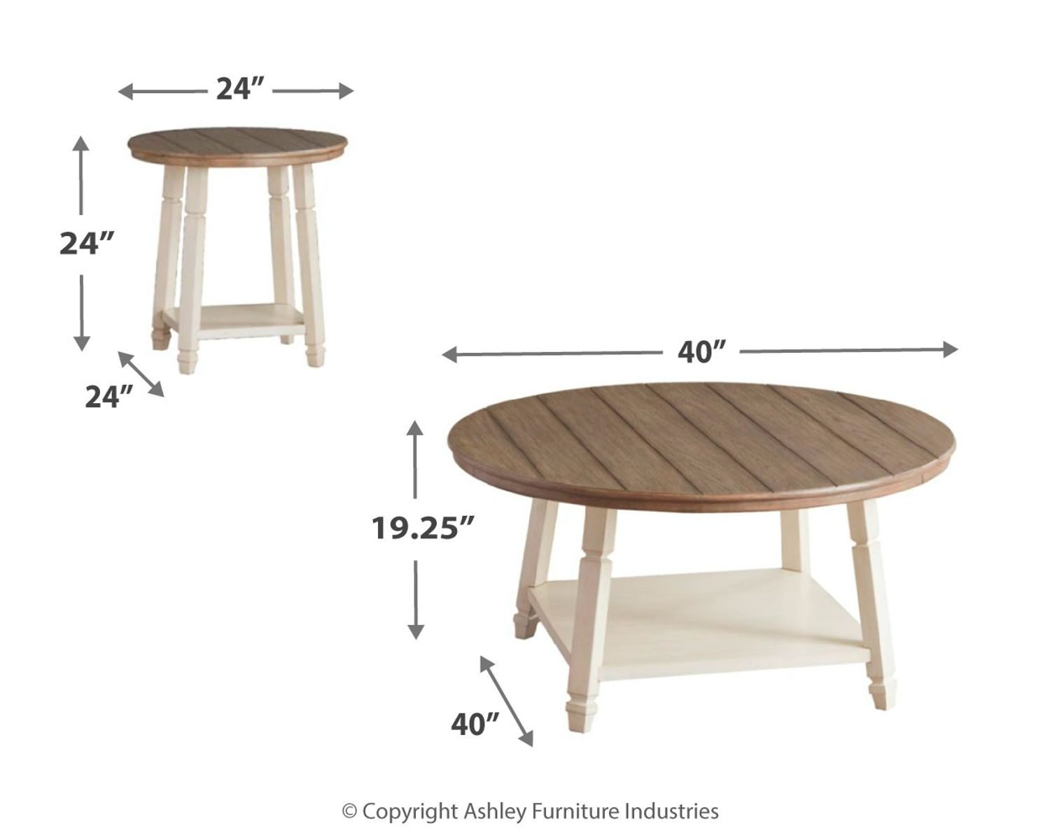 Bolanbrook - Occasional Table Set (Set of 3) - White / Brown / Beige - Image 3