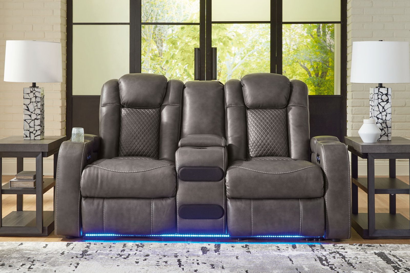 Fyne-dyme - Power Reclining Loveseat With Console/Adj Hdrst - Image 6