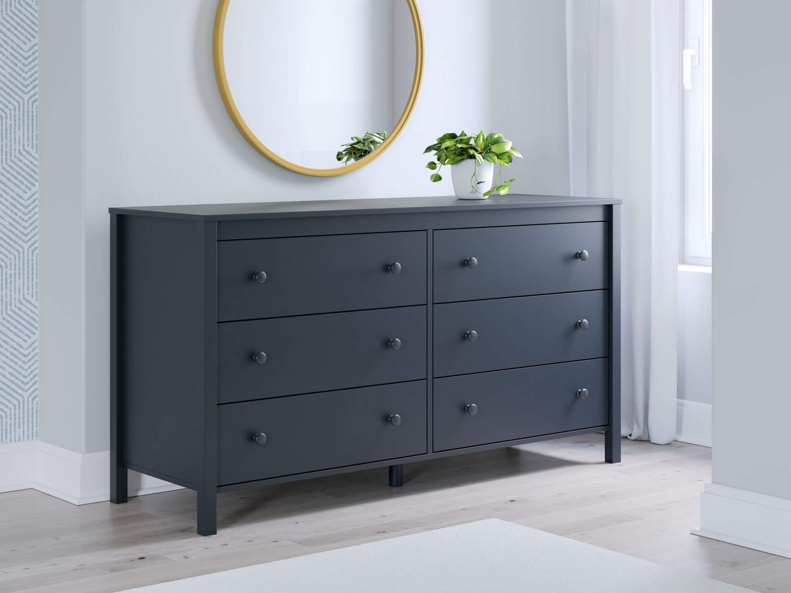 Simmenfort - Six Drawer Dresser - Navy Blue - Image 2