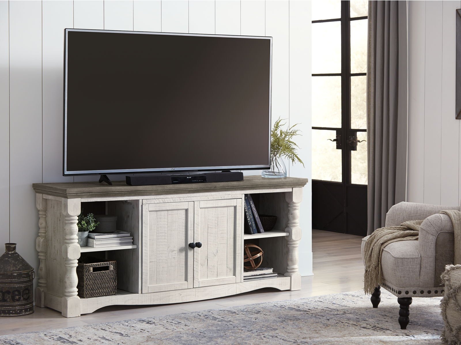 Havalance - Extra Large TV Stand - 2 Doors - Brown / Beige - Image 3