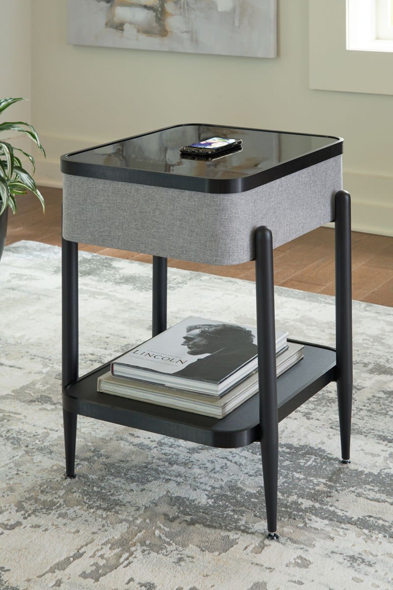 Jorvalee - Accent Table with Speaker - Gray / Black - Image 3