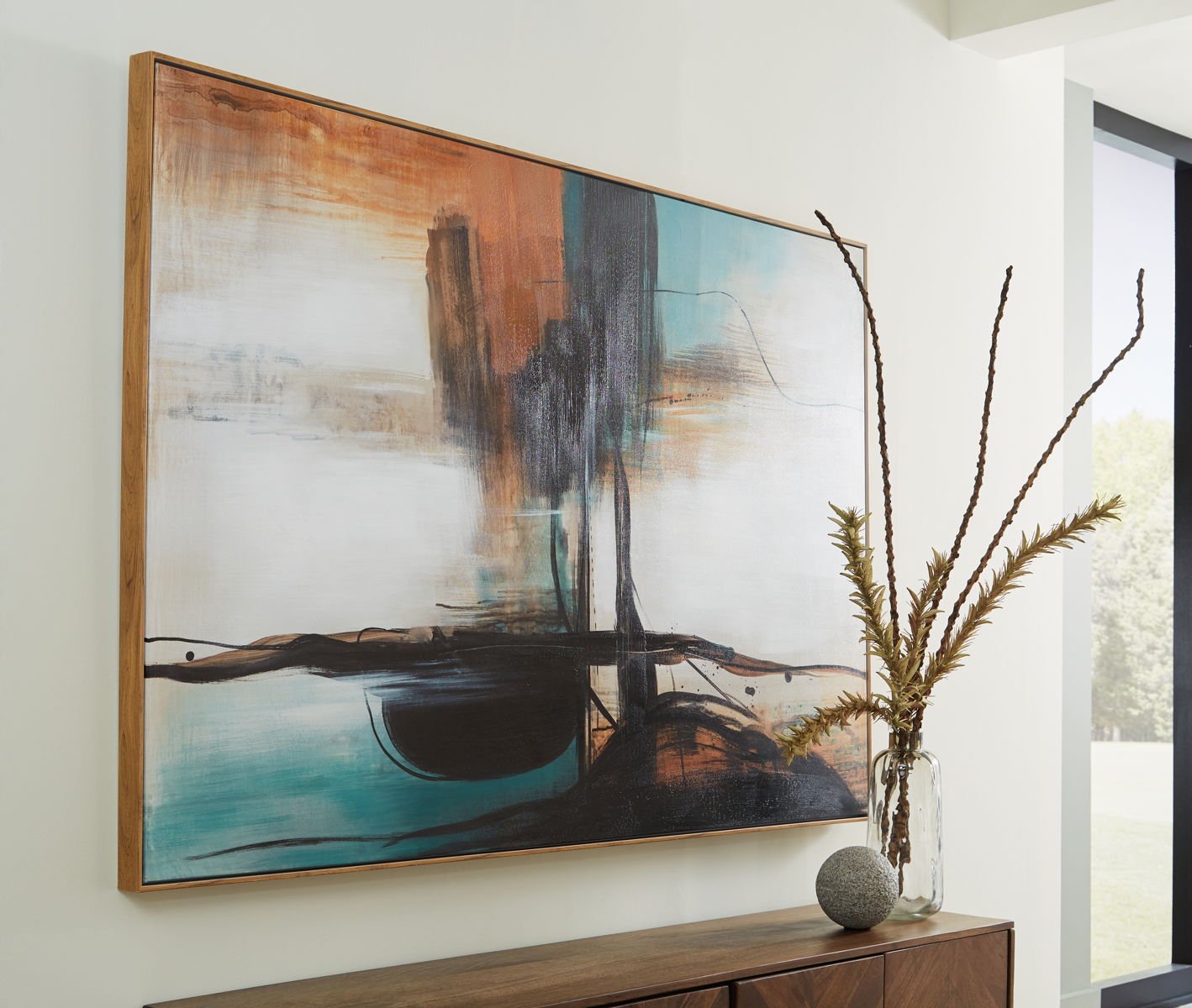Brunonia - Wall Art - Teal / Orange / Black - Image 4