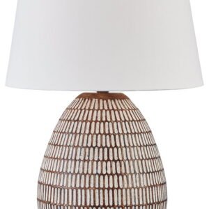 Darrich - Metal Table Lamp - Beige / White