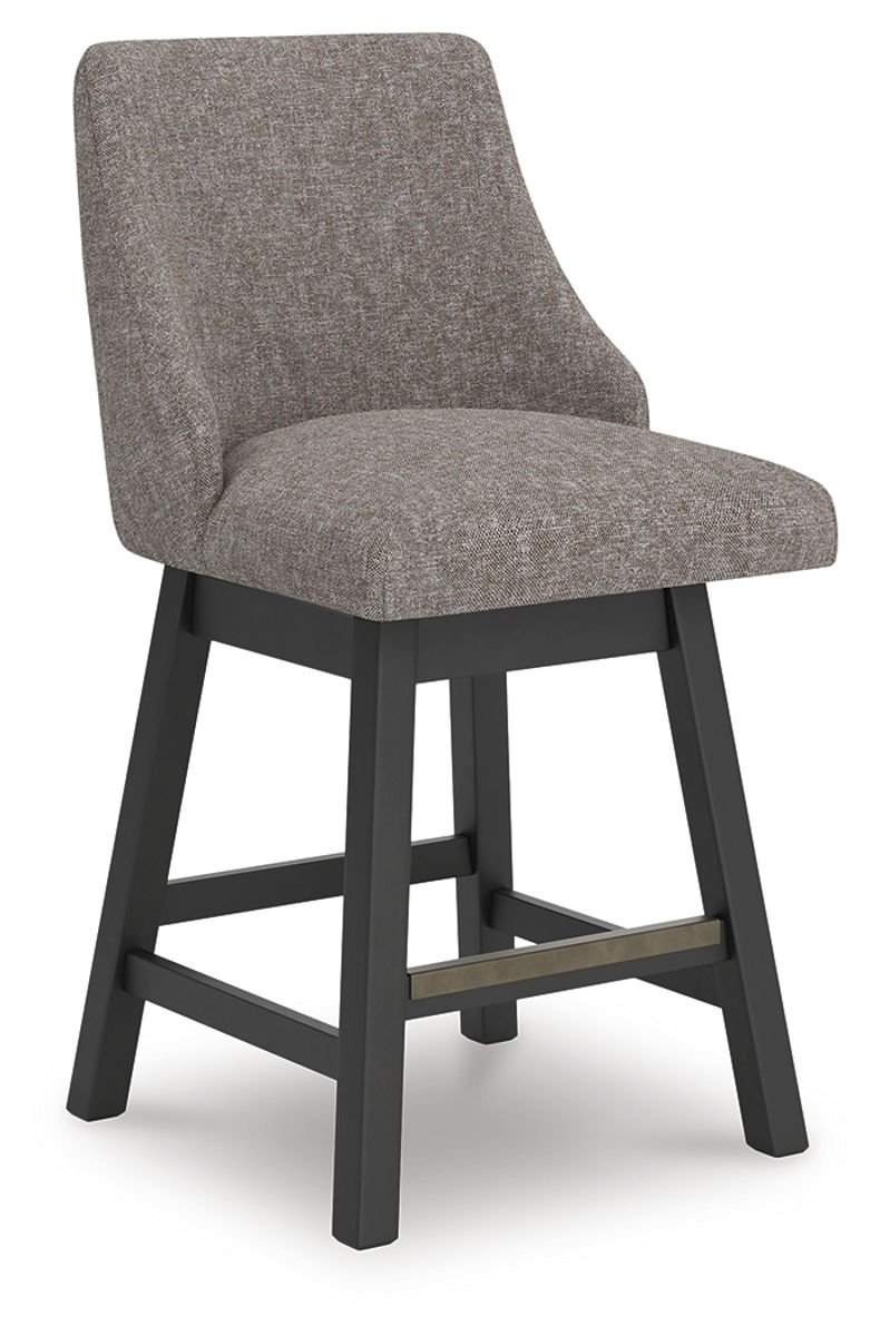 Neymorton - Upholstered Swivel Barstool (Set of 2) - Dark Grayish Brown - Image 4