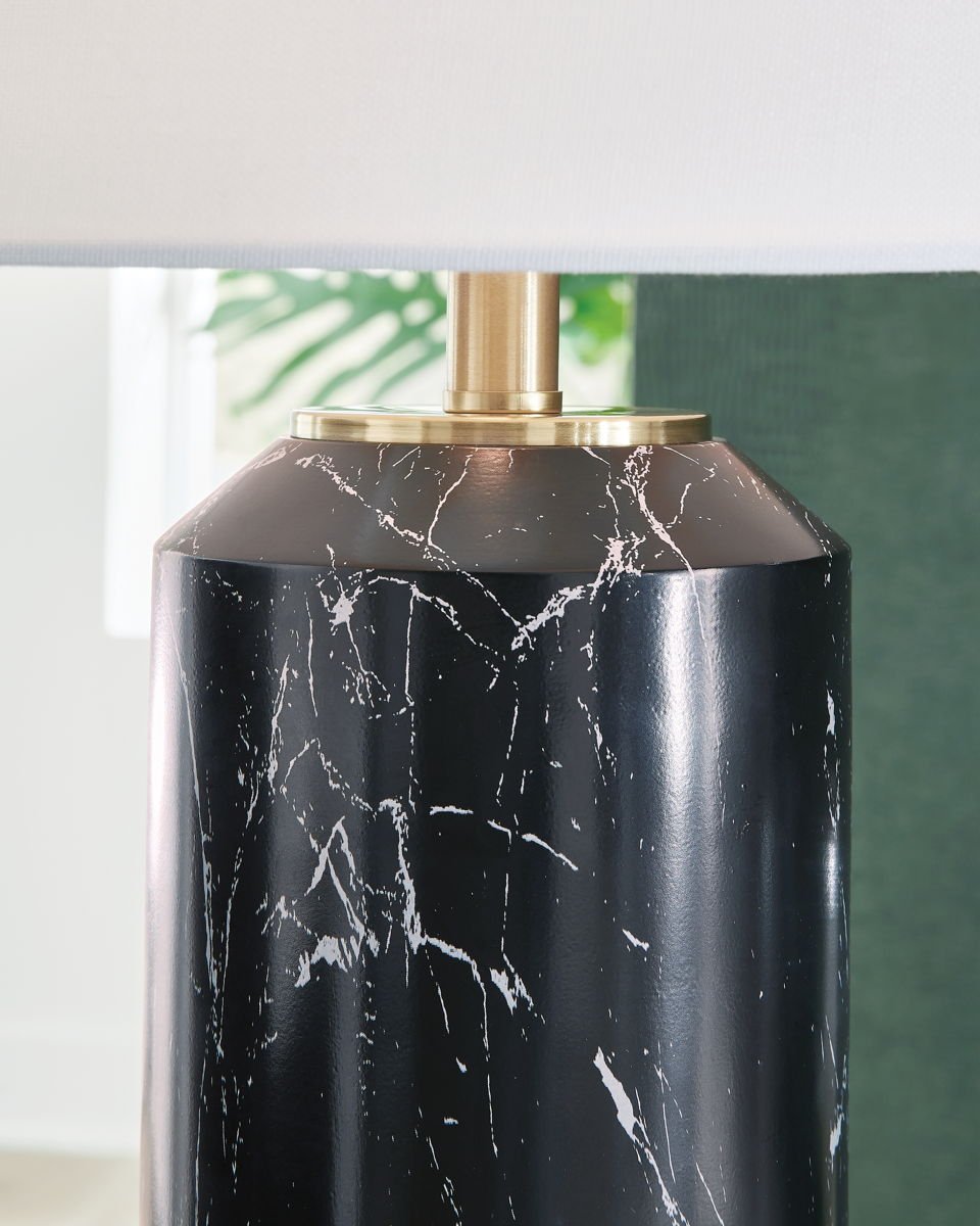 Hanzila - Poly Table Lamp - Black / Gold Finish - Image 4