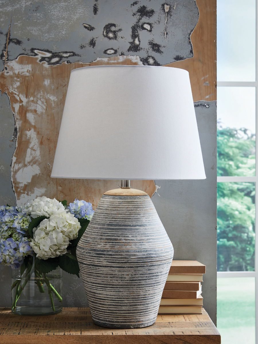 Lawrock - Terracotta Table Lamp - Antique Blue - Image 3