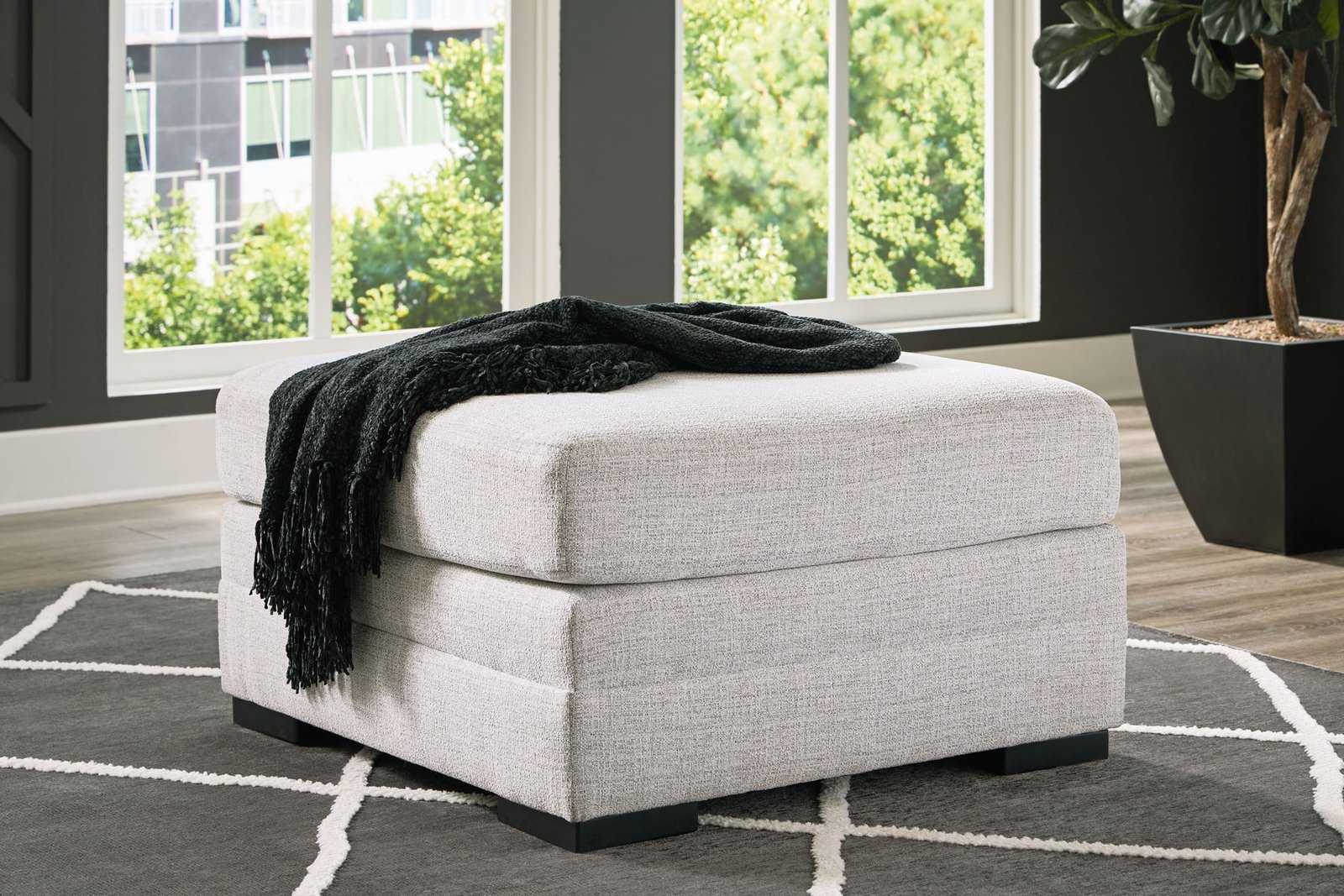 Koralynn - Oversized Accent Ottoman - Stone - Image 2