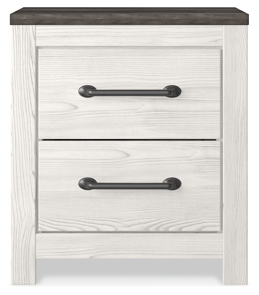 Gerridan - Two Drawer Night Stand - White / Gray - Image 4