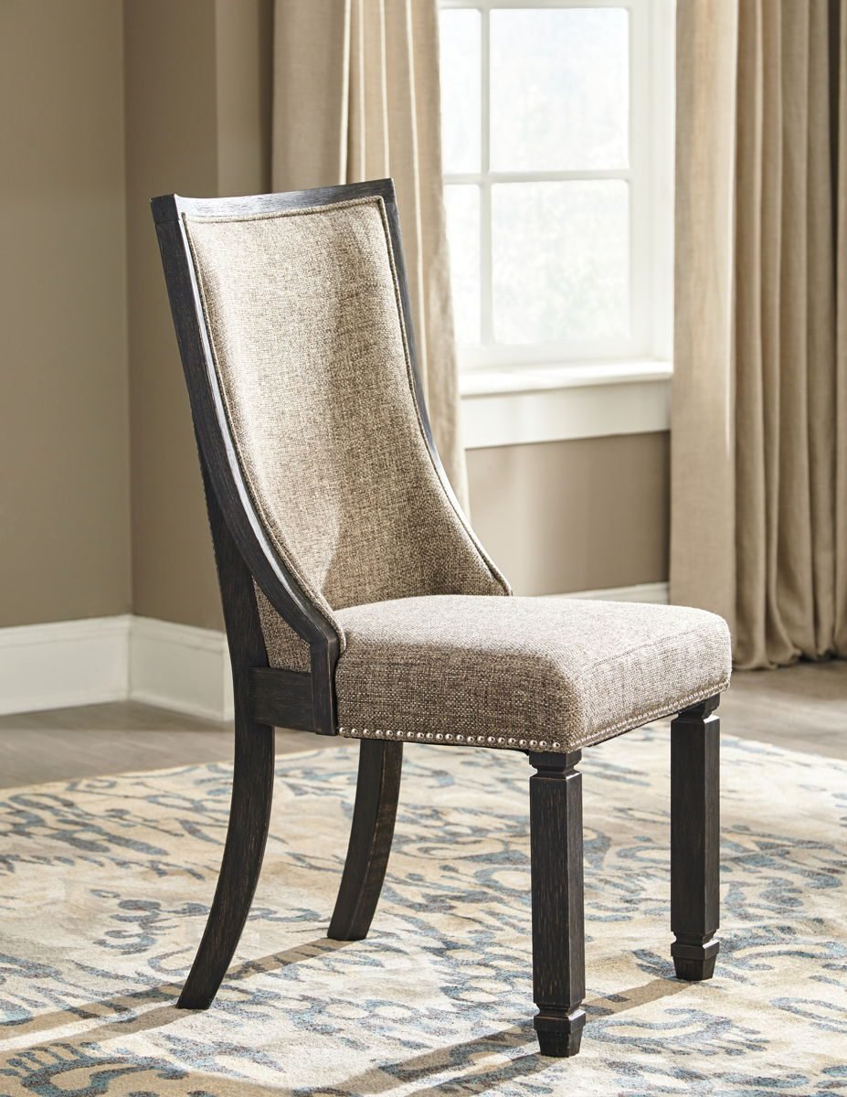 Tyler Creek - Dining UPH Side Chair (Set of 2) - Framed Back - Black / Grayish Brown - Image 3