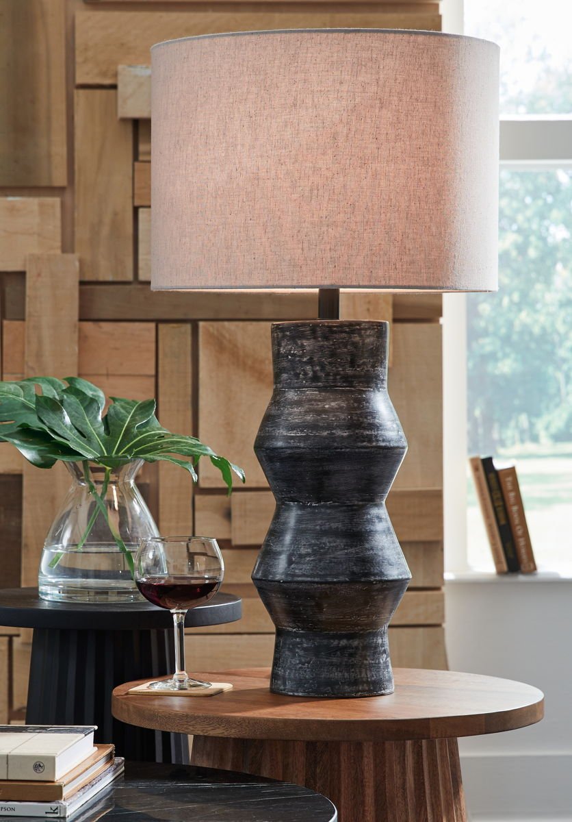 Kerbert - Terracotta Table Lamp - Distressed Black - Image 4