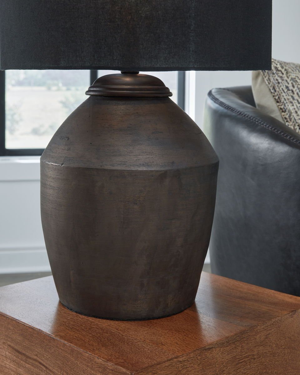 Naareman - Terracotta Table Lamp - Metallic Black - Image 3
