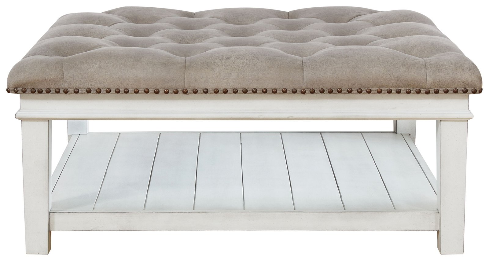 Kanwyn - Uph Ottoman Cocktail Table - Whitewash - Image 3