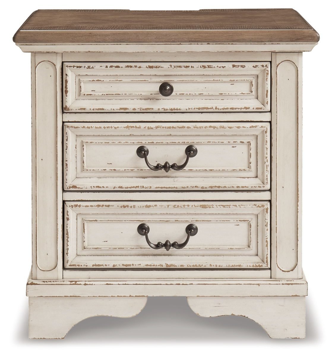 Realyn - Three Drawer Night Stand - White / Brown / Beige - Image 3