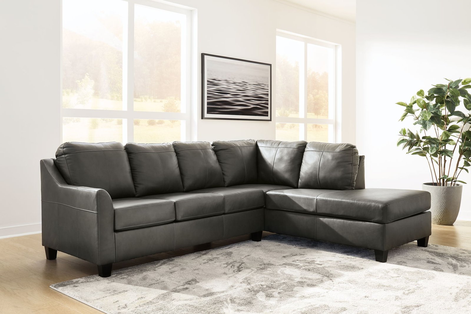 Valderno - 2-Piece Sectional With Raf Corner Chaise - Fog - Image 4