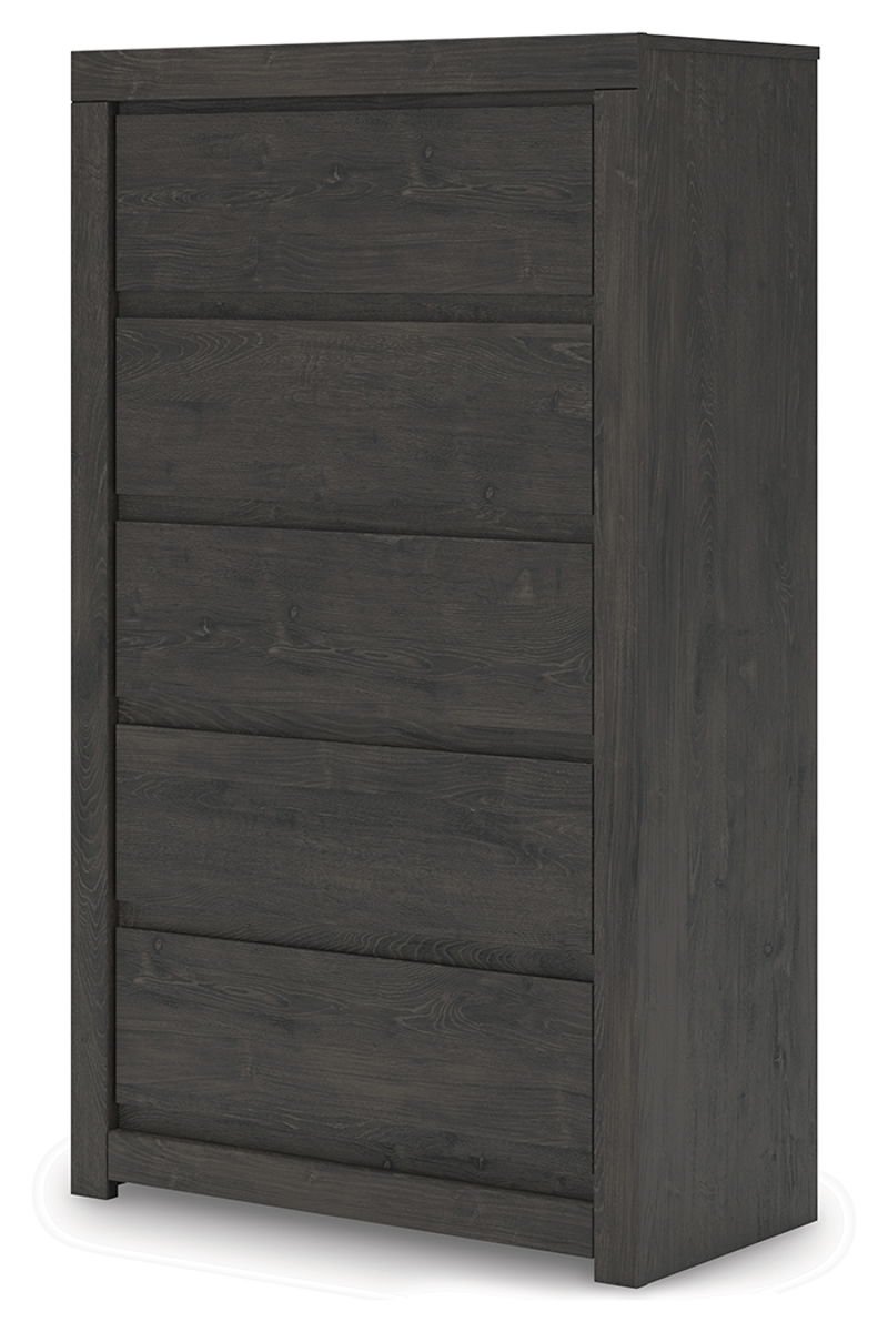 Fraluna - Five Drawer Chest - Charcoal - Image 2
