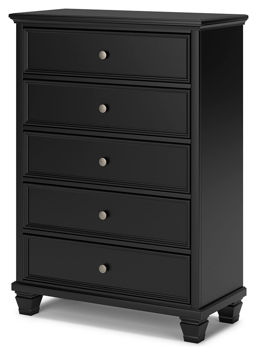 Lanolee - Five Drawer Chest - Black - Image 3