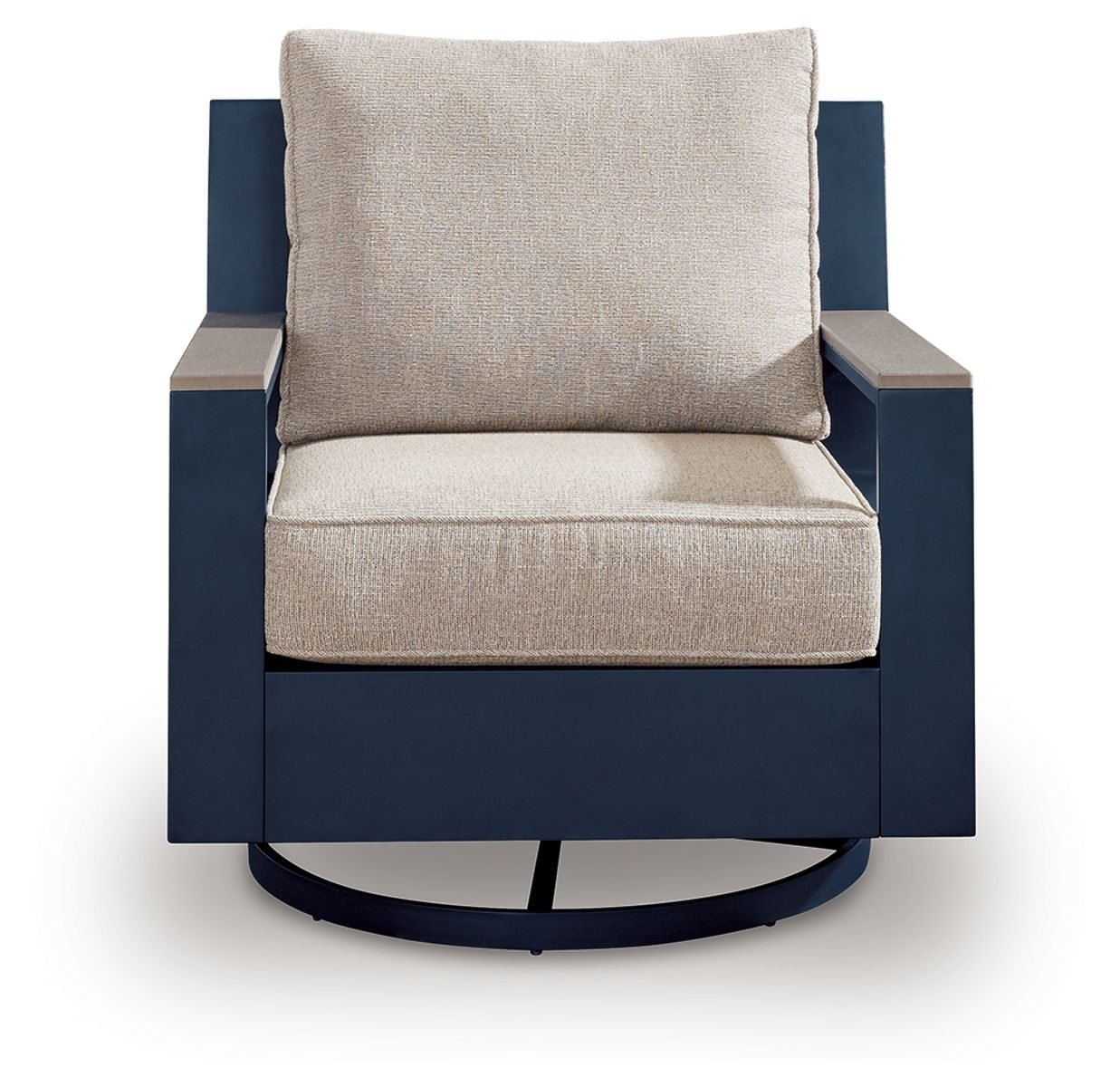 East Beach - Swivel Glider Chair With Cushion - Blue - Image 2