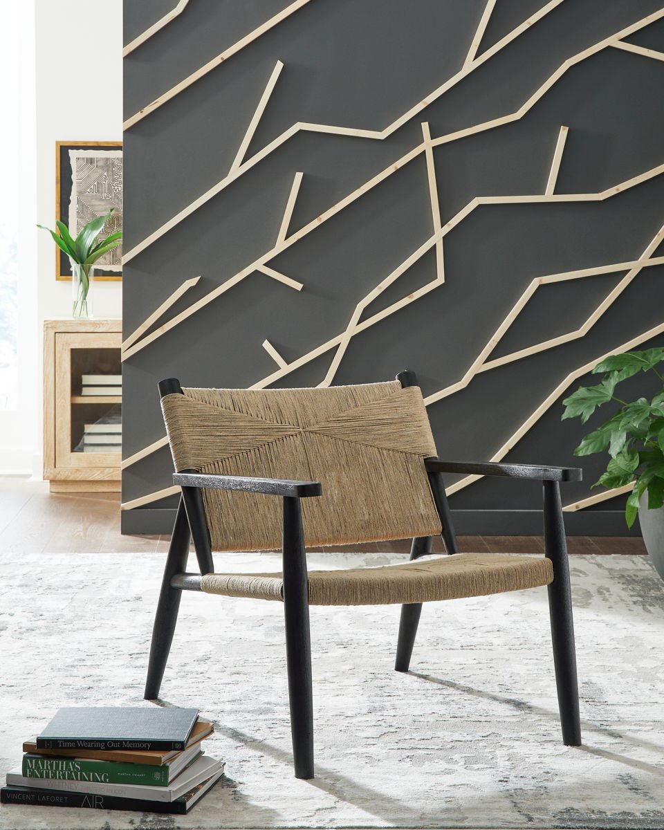 Halfmore - Accent Chair - Black / Natural - Image 3