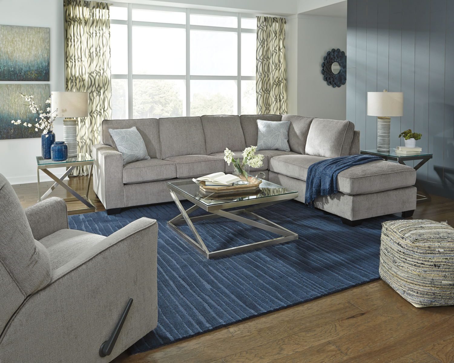 Altari - Right Arm Facing Corner Chaise With Sleeper 2 Pc Sectional - Alloy - Image 4