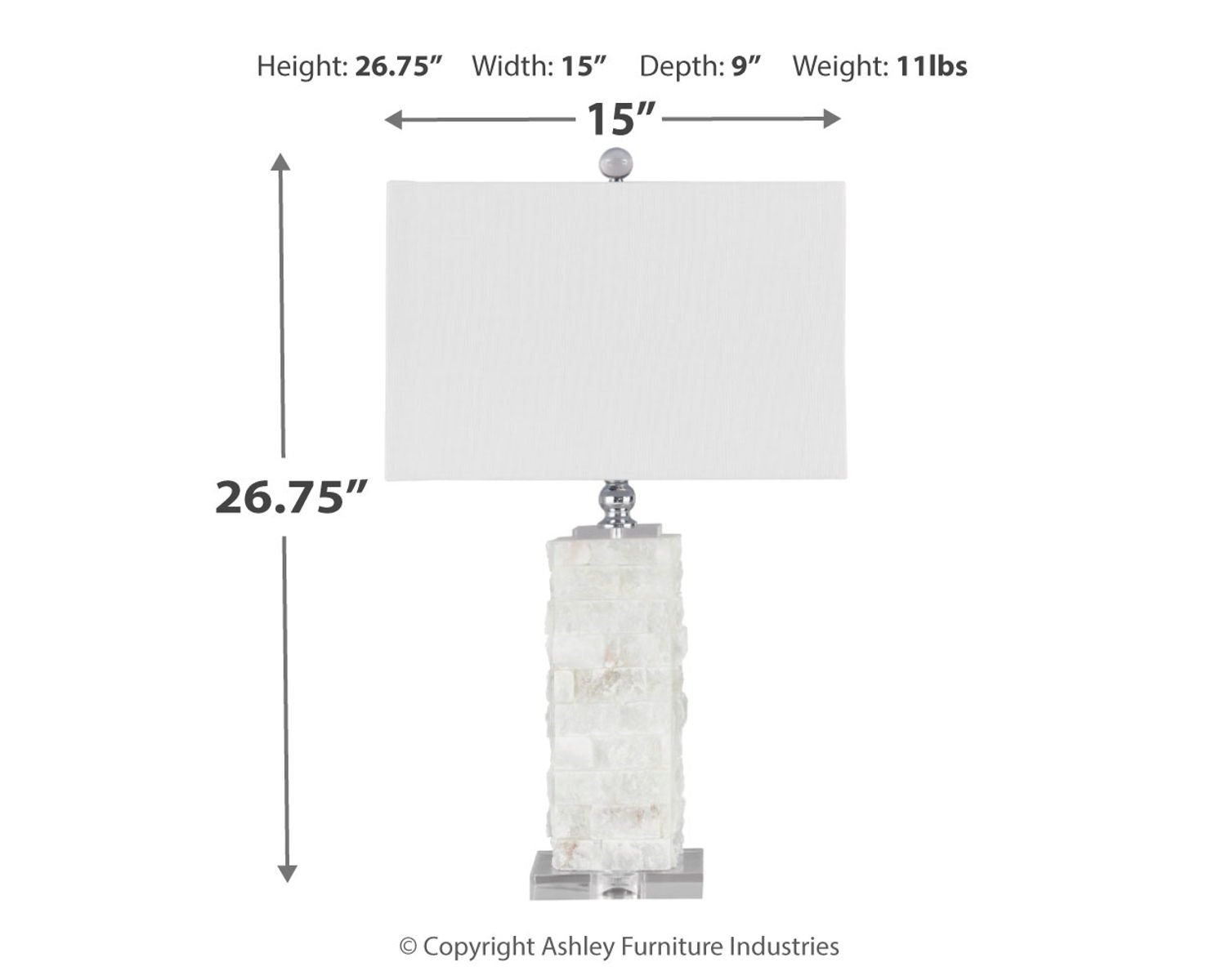 Malise - Alabaster Table Lamp - White - Image 3