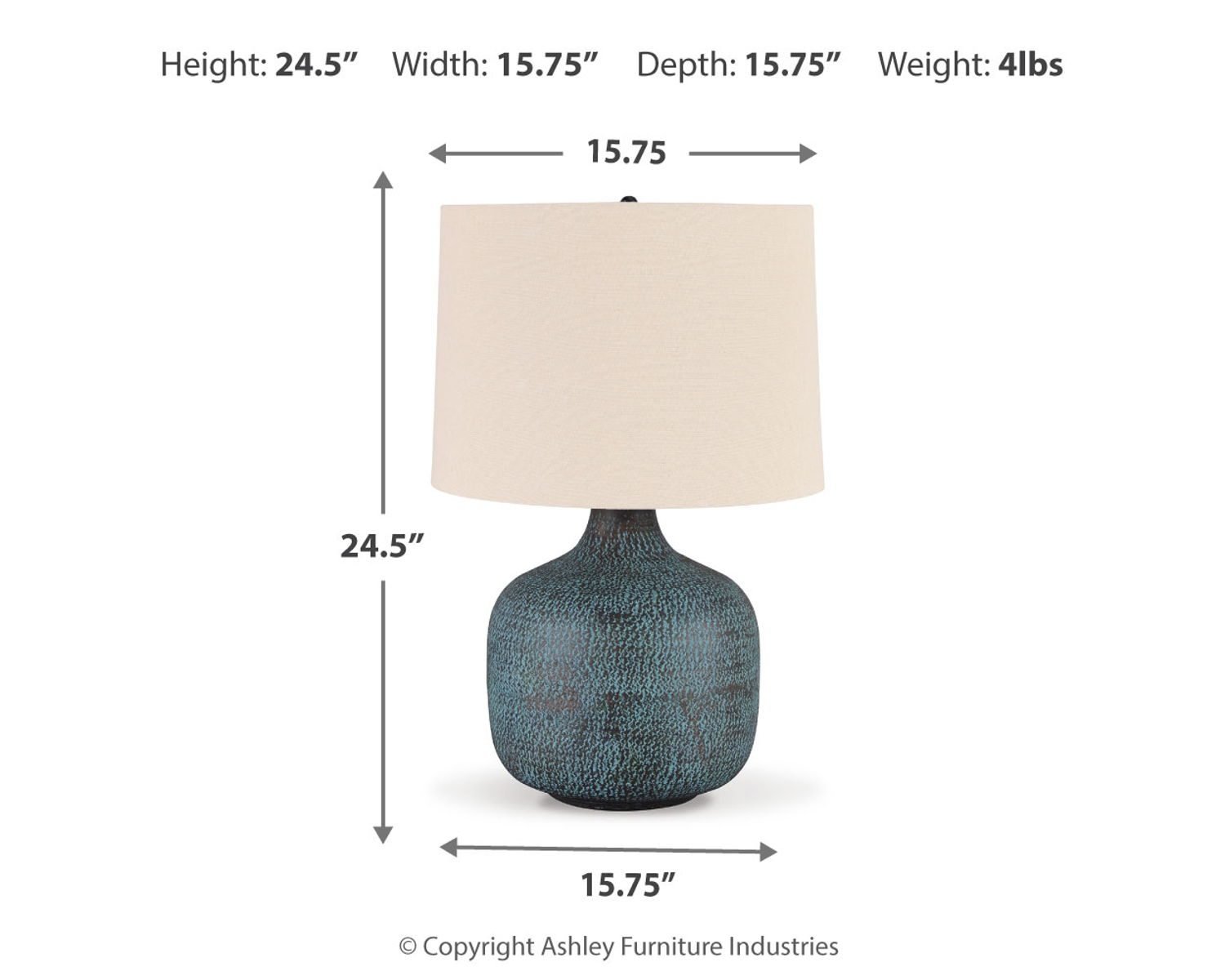 Malthace - Metal Table Lamp - Patina - Image 3