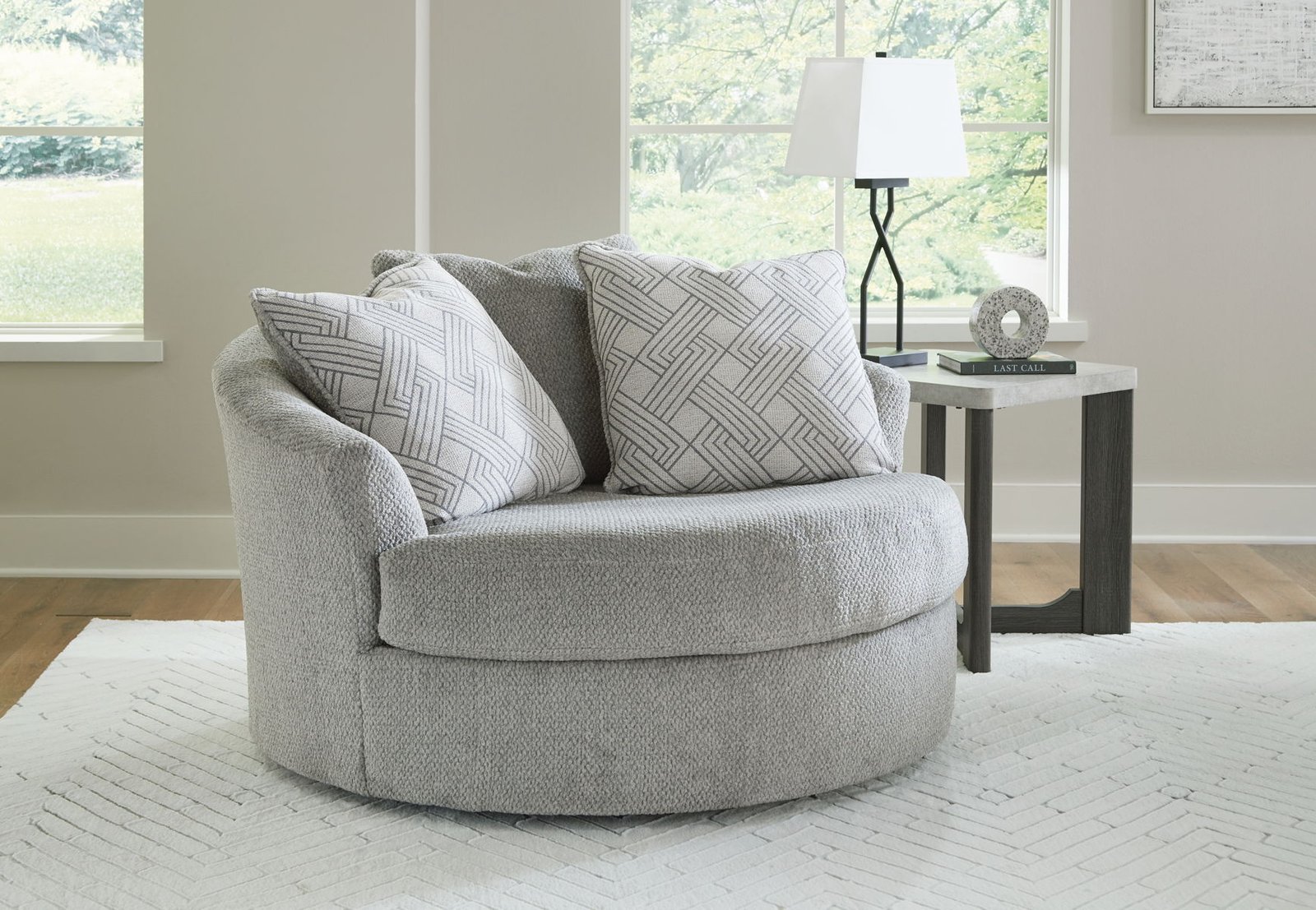 Casselbury - Oversized Swivel Accent Chair - Cement - Image 2