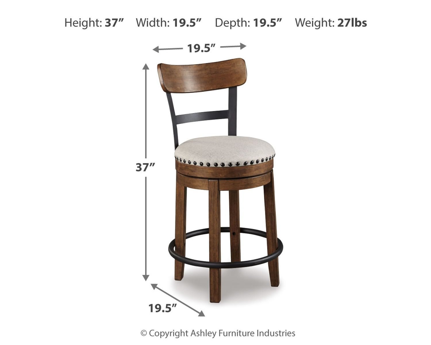 Valebeck - Full Back Swivel Stool - Image 2